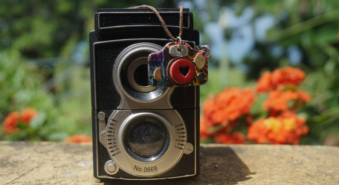 Retro Camera •Leather• Charm Necklace